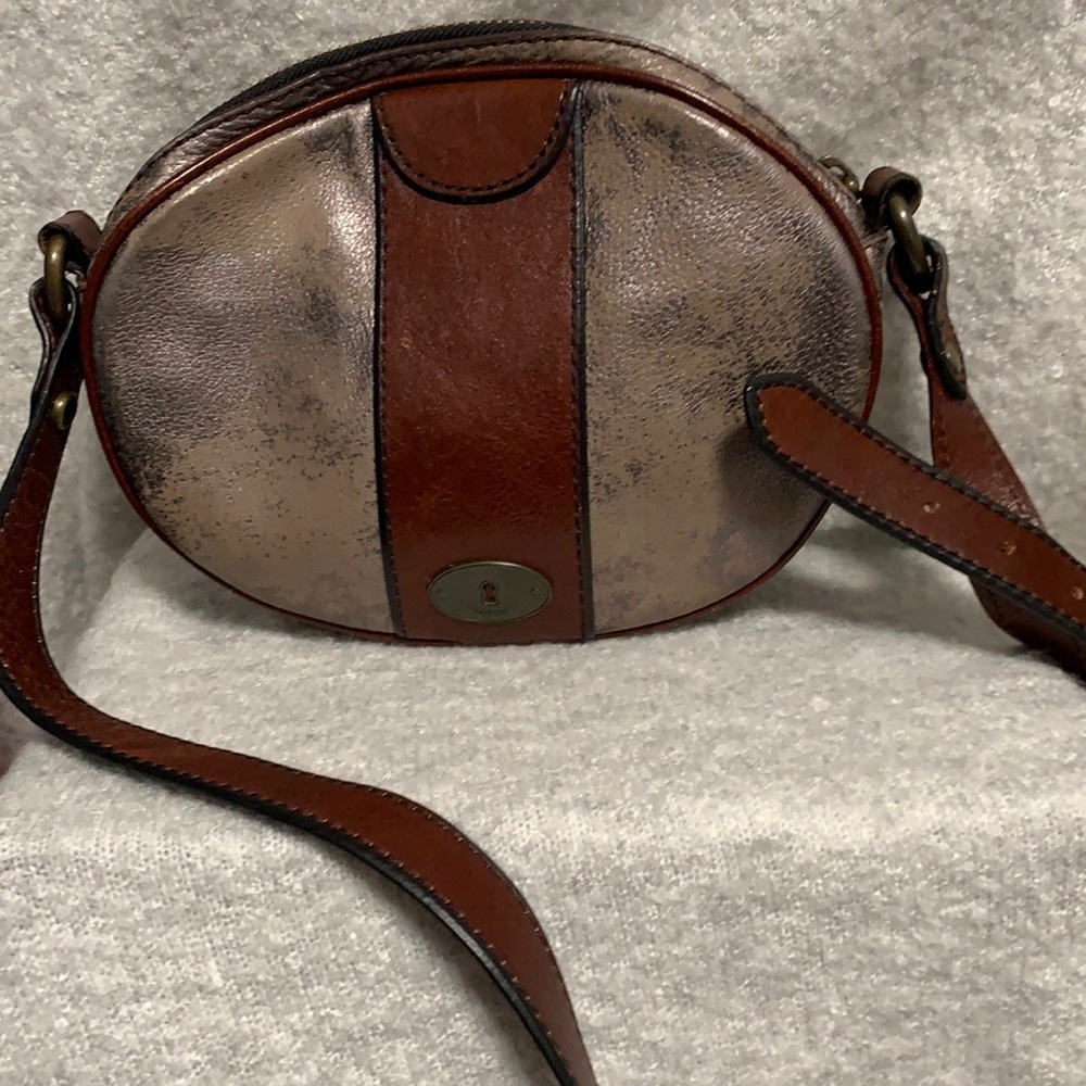 Fossil, Genuine Leather, Metallic small bag,